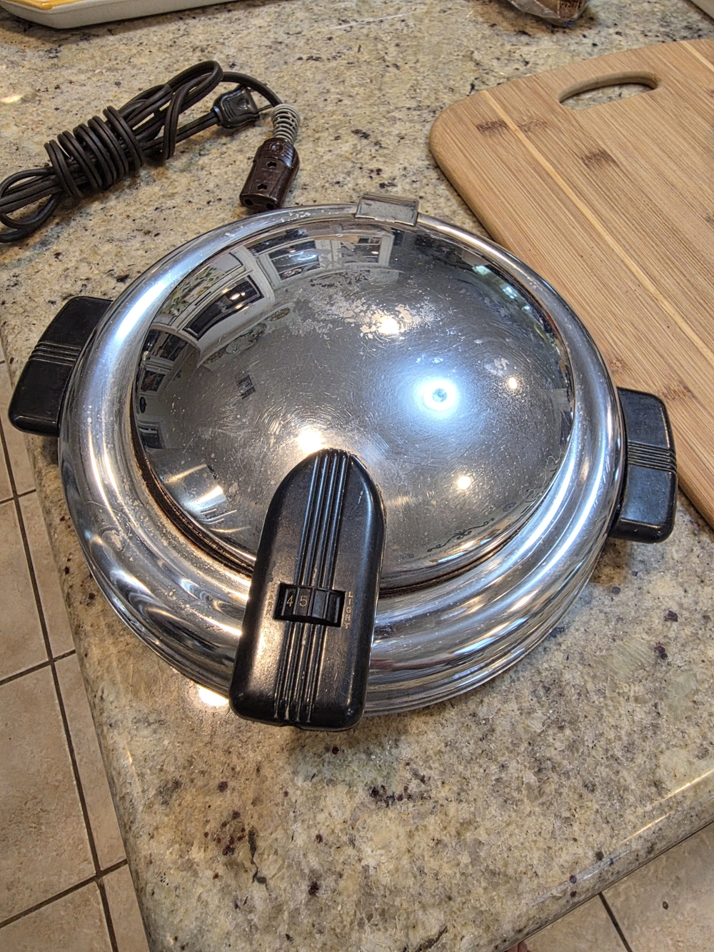 Mid Century Chrome Waffle Maker